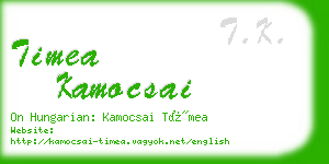 timea kamocsai business card